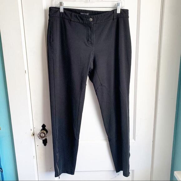 Eileen Fisher System Ponte Riding Pants Zippered Ankles Black Stretch Medium M - Picture 1 of 7